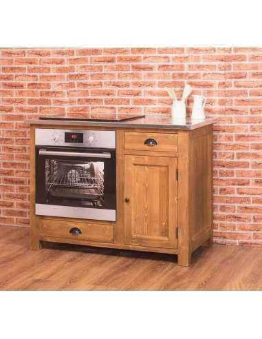 Cucina modulo da 120cm forno e fuochi legno MS371