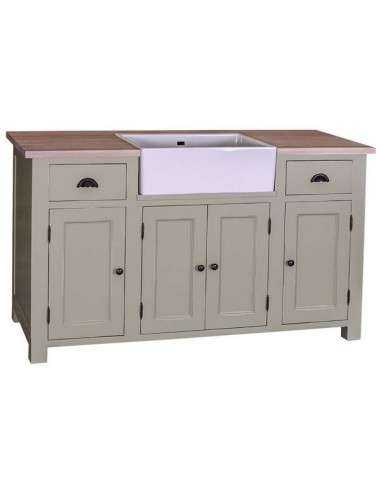 Modulo cucina rustica 155 cm per lavello in ceramica MS199