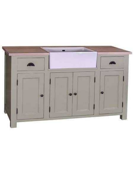 Modulo cucina rustica 155 cm per lavello in ceramica MS199