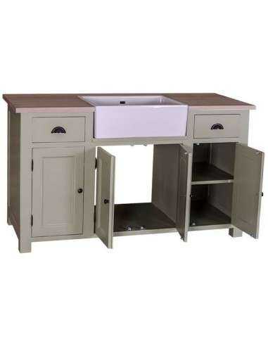 Modulo cucina rustica 155 cm per lavello in ceramica MS199