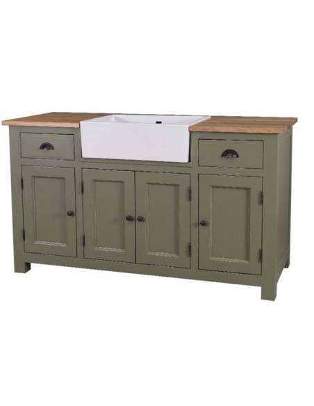 Modulo cucina rustica 155 cm per lavello in ceramica MS199