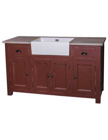 Modulo cucina rustica 155 cm per lavello in ceramica MS199