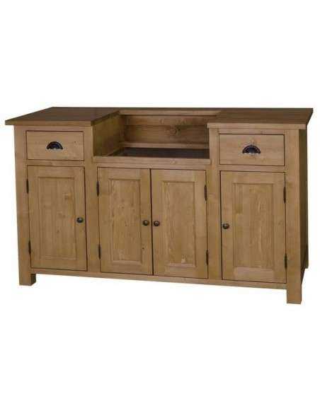 Modulo cucina rustica 155 cm per lavello in ceramica MS199