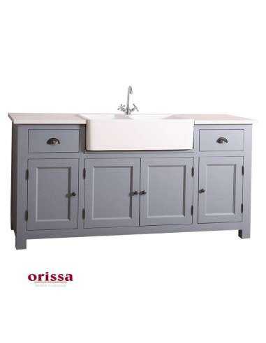 Cucina rustica 180 cm in legno per lavello ceramica MS683