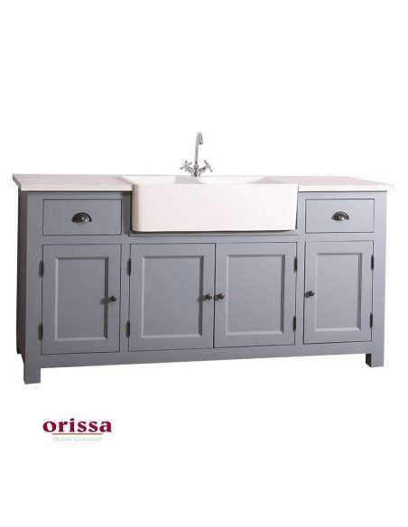 Cucina rustica 180 cm in legno per lavello ceramica MS683