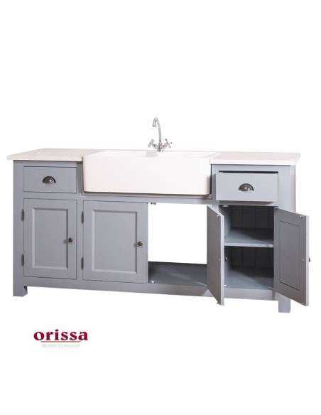 Cucina rustica 180 cm in legno per lavello ceramica MS683