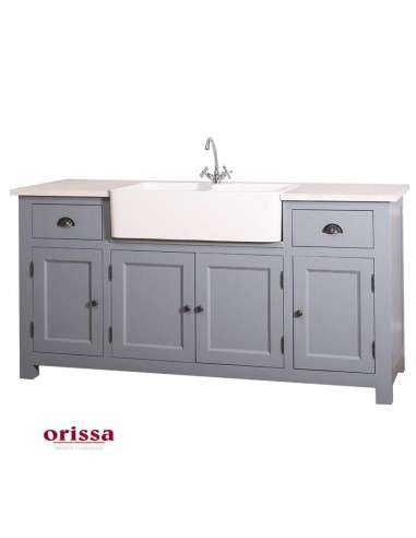 Cucina rustica 180 cm in legno per lavello ceramica MS683