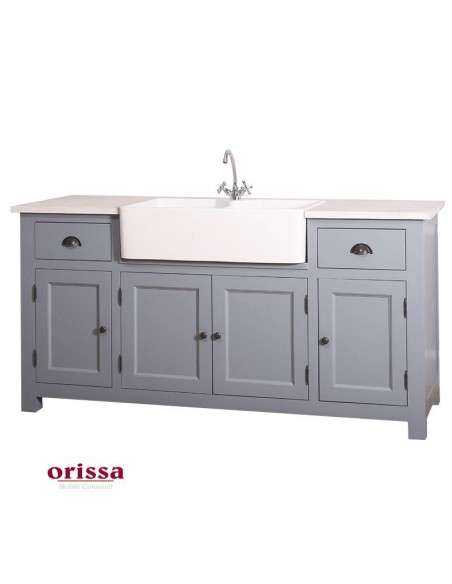 Cucina rustica 180 cm in legno per lavello ceramica MS683