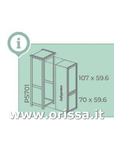 Cucina country modulo colonna frigo a doppia anta colorato MS701