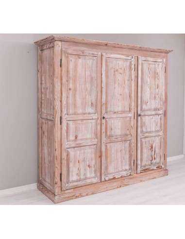 Armadio tre ante legno provenzale colorato MS230