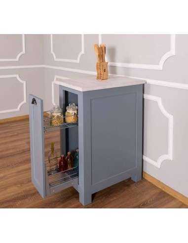 Modulo cestello estraibile 45cm per cucina country in legno rustica o colorata MS685