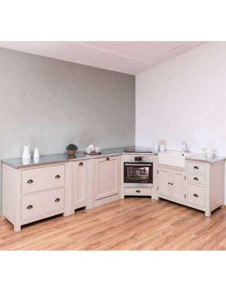 Modulo cestello estraibile 45cm per cucina country in legno rustica o colorata MS685