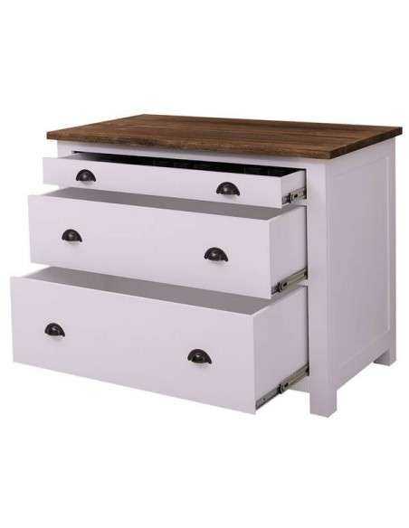 Modulo cassetti posate e dispensa per cucina country in legno colorato MS702