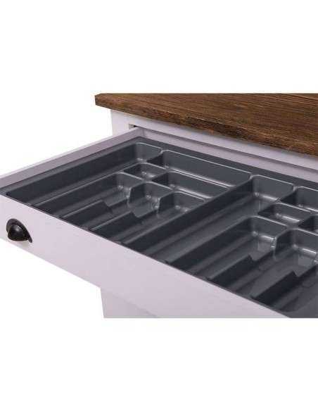 Modulo cassetti posate e dispensa per cucina country in legno colorato MS702