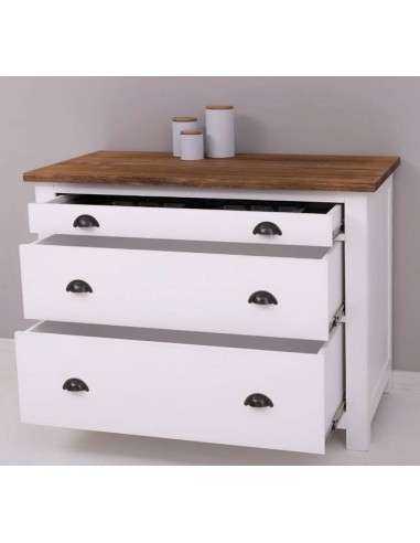 Modulo cassetti posate e dispensa per cucina country in legno colorato MS702