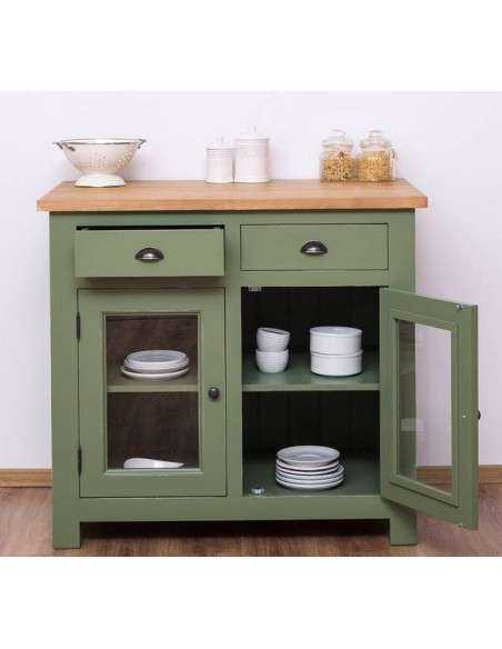 Cucina country modulo dispensa e zona cottura con cassetti e antine MS684