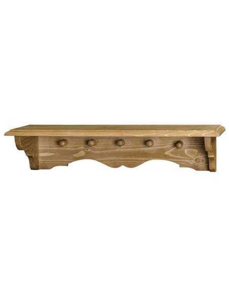 mensola in legno con ganci colorata provenzale MS286