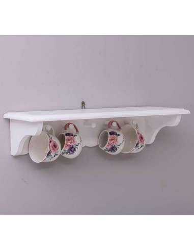 mensola in legno con ganci colorata provenzale MS286