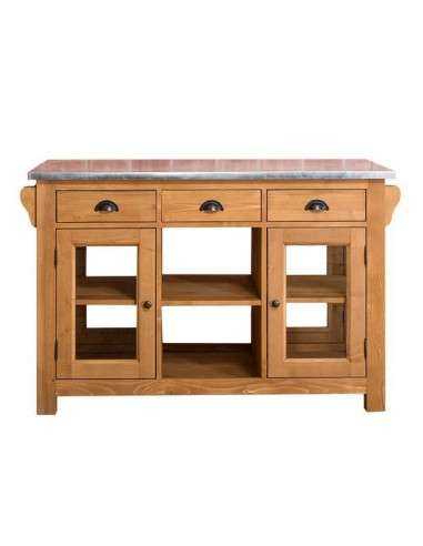 Isola cucina shabby chic 135 cm in legno colorato MS530