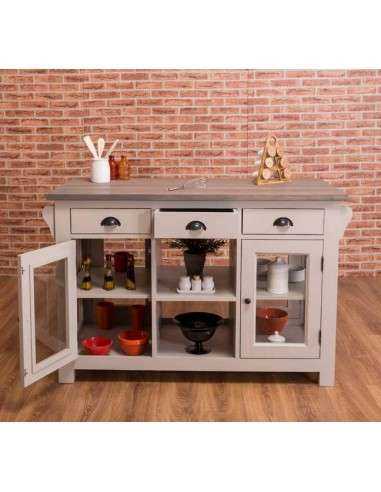 Isola cucina shabby chic 135 cm in legno colorato MS530