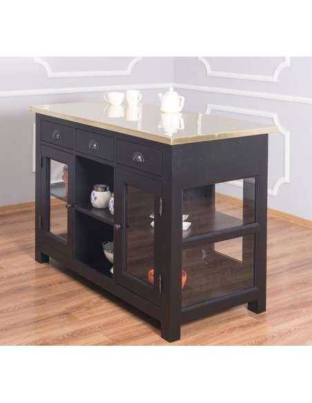 Isola cucina shabby chic 135 cm in legno colorato MS530