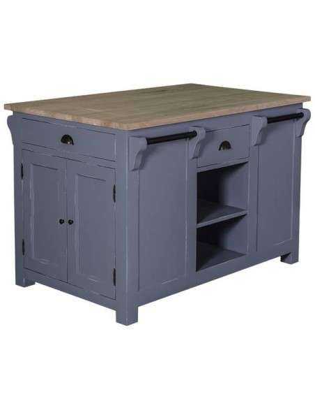 Cucina isola centrale legno stile provenzale colorato MS360