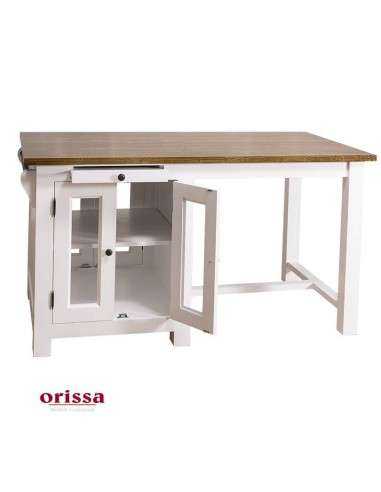 Cucina isola in legno massello stile country 150 cm MS682