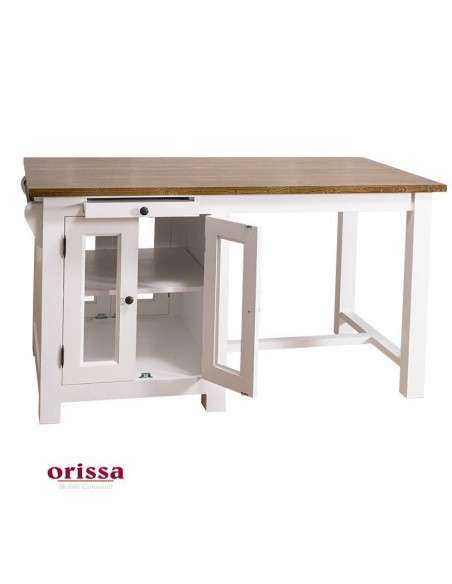 Cucina isola in legno massello stile country 150 cm MS682