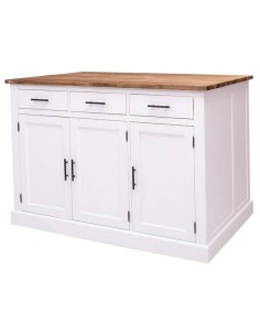Bancone cucina isola centrale con cassetti e ante in legno stile country MS705