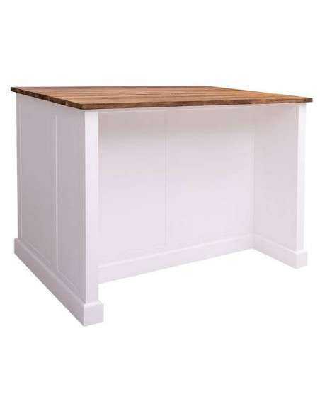 Bancone cucina isola centrale con cassetti e ante in legno stile country MS705