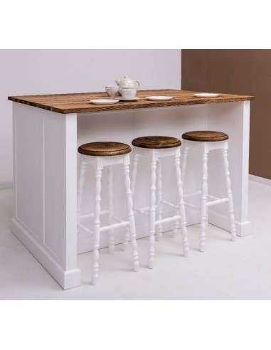 Bancone cucina isola centrale con cassetti e ante in legno stile country MS705