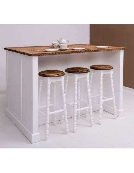Bancone cucina isola centrale con cassetti e ante in legno stile country MS705