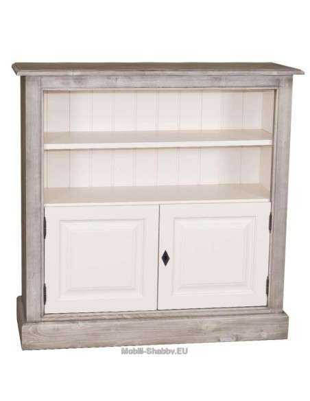 Libreria provenzale colorata antina e ripiani 102cm MS212