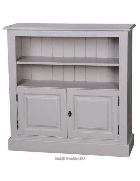 Libreria provenzale colorata antina e ripiani 102cm MS212