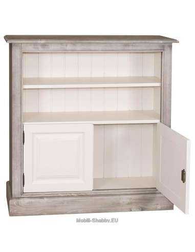Libreria provenzale colorata antina e ripiani 102cm MS212