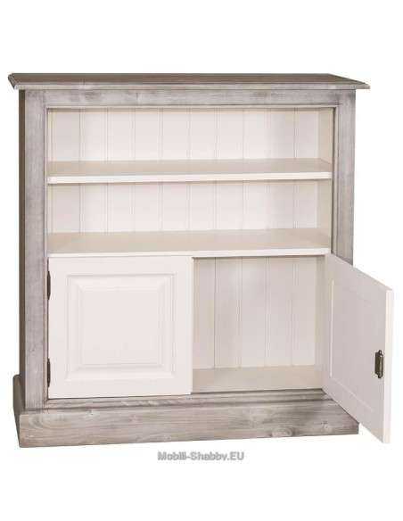 Libreria provenzale colorata antina e ripiani 102cm MS212