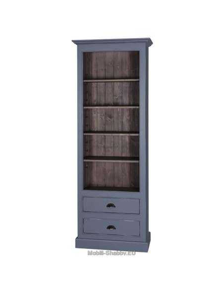Libreria provenzale colorata cassetti e mensole regolabili MS455