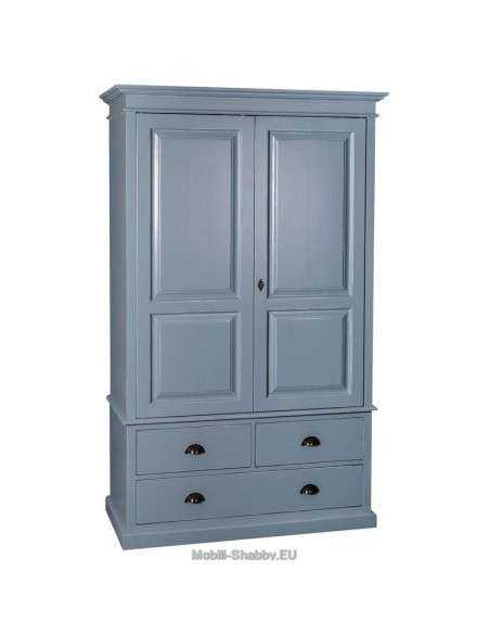 Armadio shabby chic doppia ante e cassetti MS127