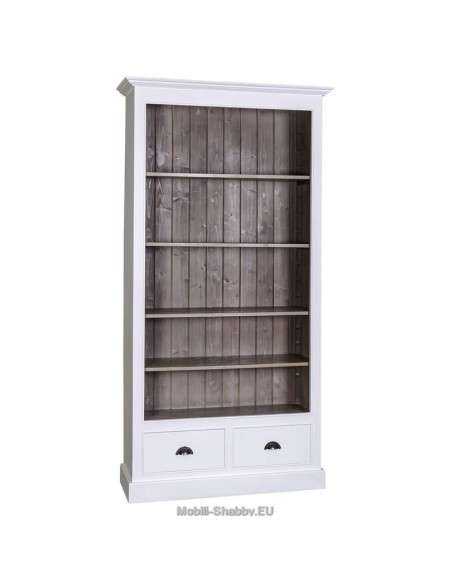 Libreria provenzale colorata con cassetti e mensole regolabili MS126
