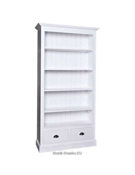 Libreria provenzale colorata con cassetti e mensole regolabili MS126