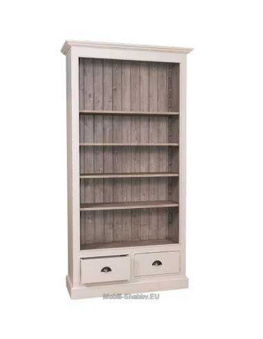 Libreria provenzale colorata con cassetti e mensole regolabili MS126