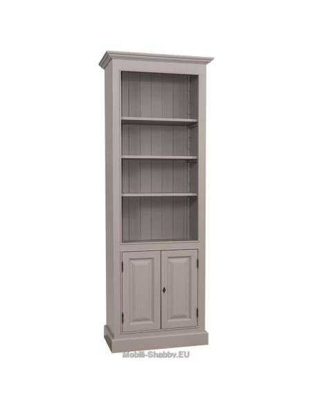 Libreria provenzale colorata con antine e mensole MS117