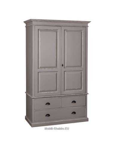 Armadio shabby chic doppia ante e cassetti MS127