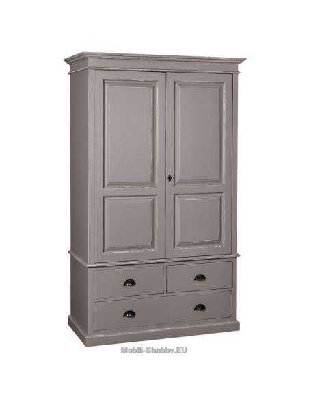 Armadio shabby chic doppia ante e cassetti MS127
