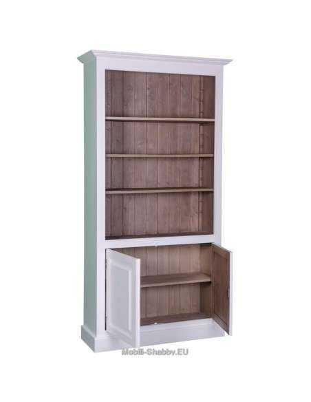 Libreria provenzale colorata con antine e mensole MS109