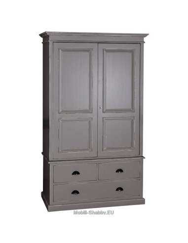 Armadio shabby chic doppia ante e cassetti MS127