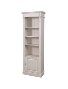 Libreria in legno colorata con antina e ripiani stile country e nordico MS176 2