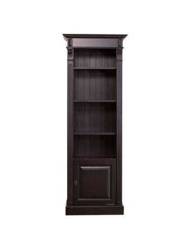 Libreria in legno colorata con antina e ripiani stile country e nordico MS176