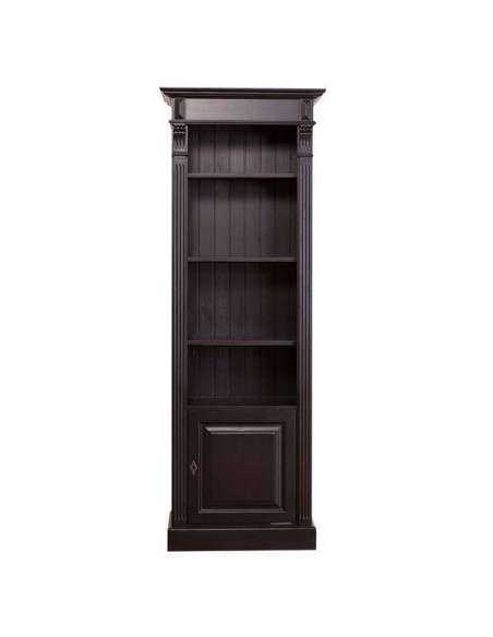 Libreria in legno colorata con antina e ripiani stile country e nordico MS176
