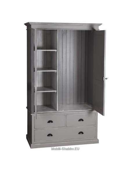 Armadio shabby chic doppia ante e cassetti MS127